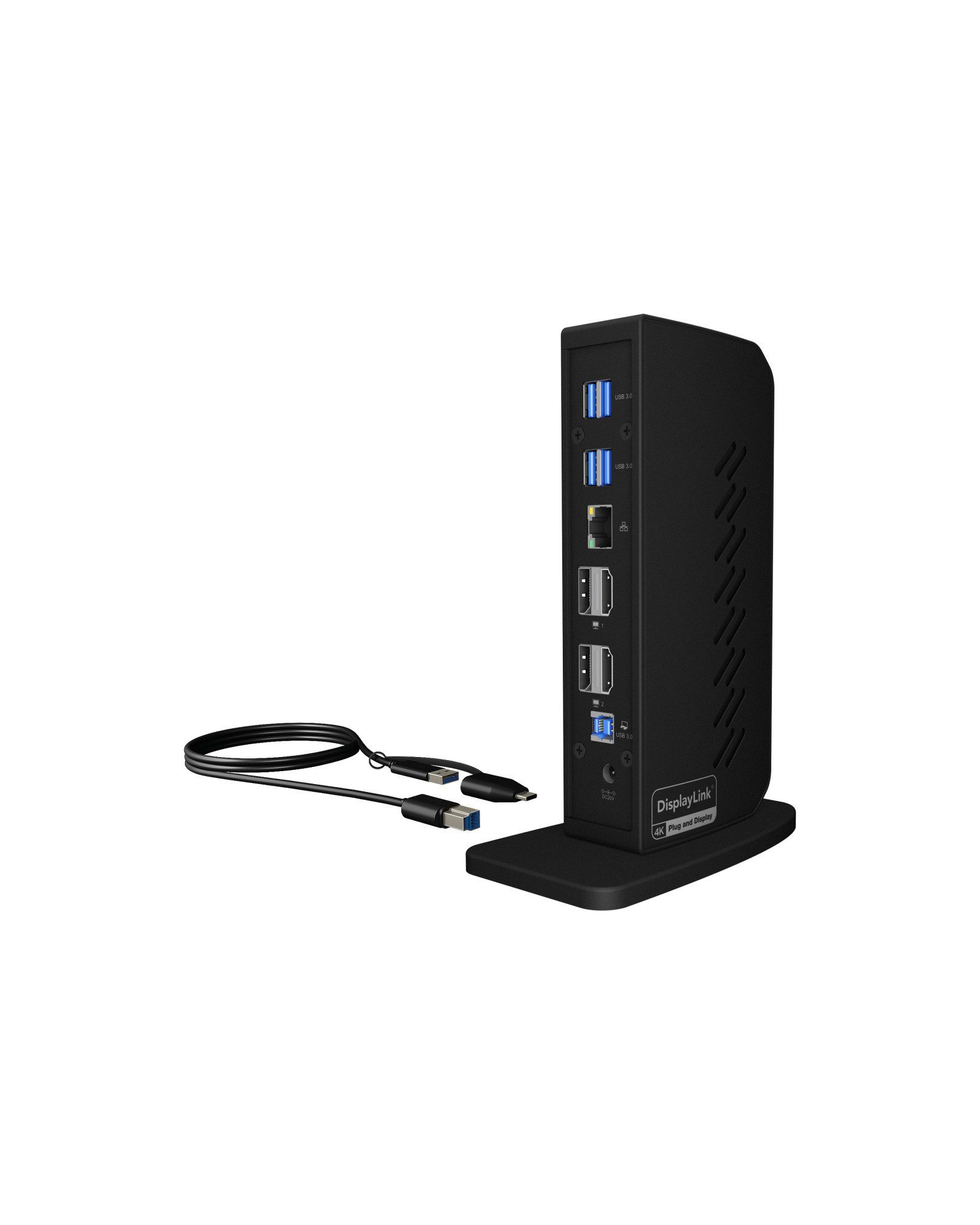 ICY BOX Laptop-Dockingstation Zweifache 4K@60Hz Videoausgabe HDMI, DP, USB 3.0, RJ45, Audio, 3840X2160@60Hz USB Type-C® & Type-A Dock 12-in-1 DisplayLink