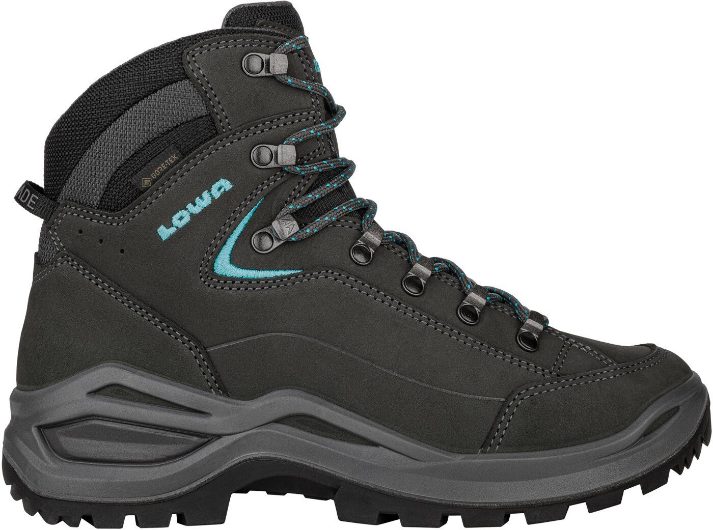 Lowa RENEGADE EVO GTX MID Ws W ASPHALT/TÜRKIS Trekkingschuh