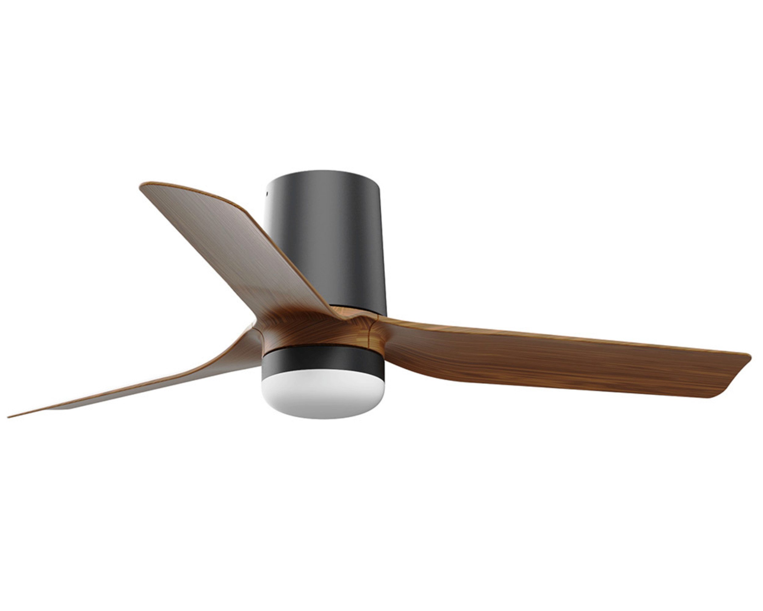FARO Barcelona Deckenventilator DC Deckenventilator Mini Punt Tub Schwarz-Nussbaum mit LED, Timer