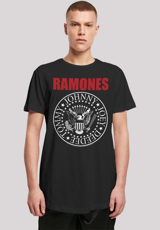 F4NT4STIC T-Shirt Ramones Rock Musik Band Red Text Seal Premium Qualität,  Band, Rock-Musik, Sehr weicher Baumwollstoff mit hohem Tragekomfort