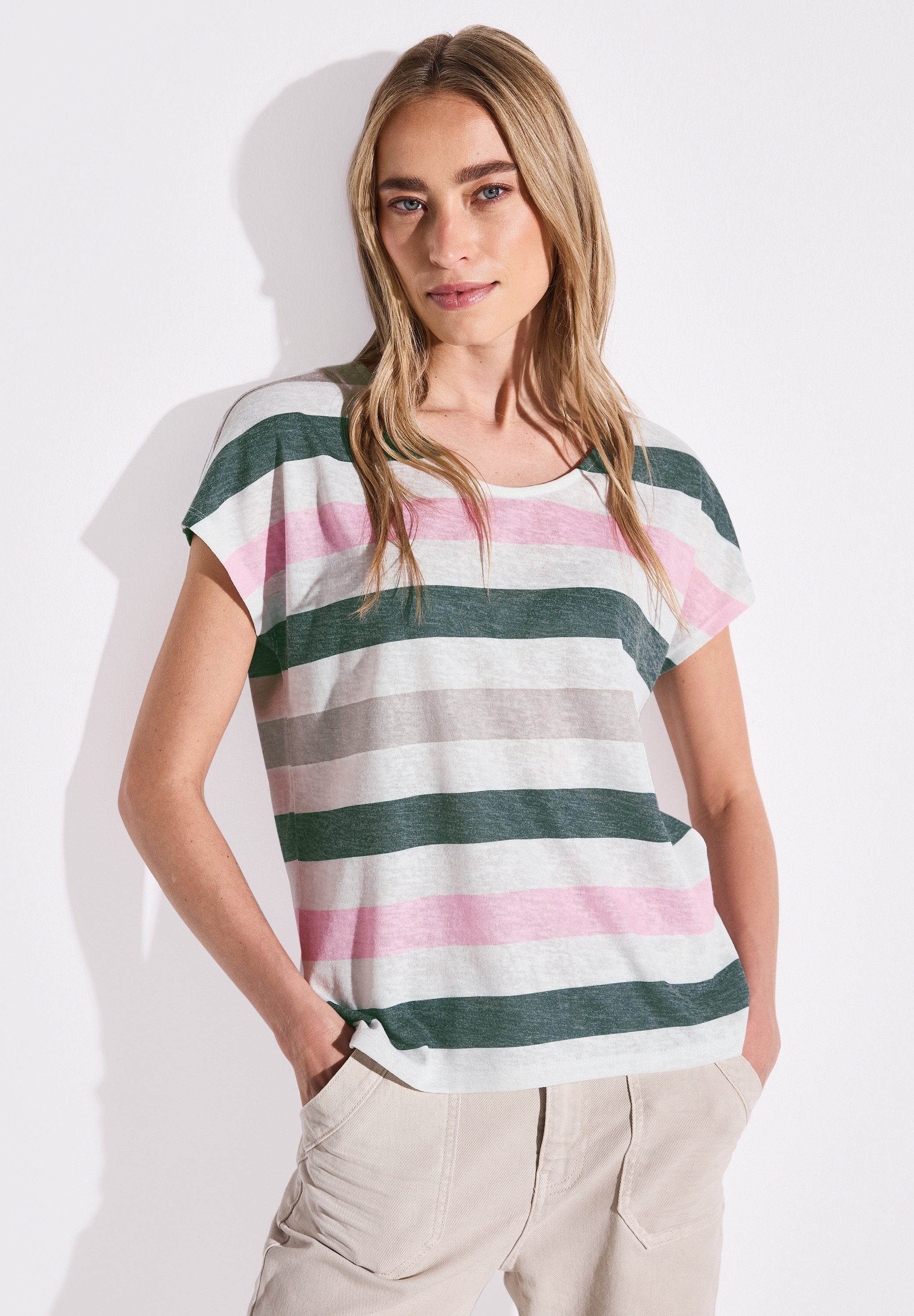 STREET ONE Shirttop mit Streifen Muster