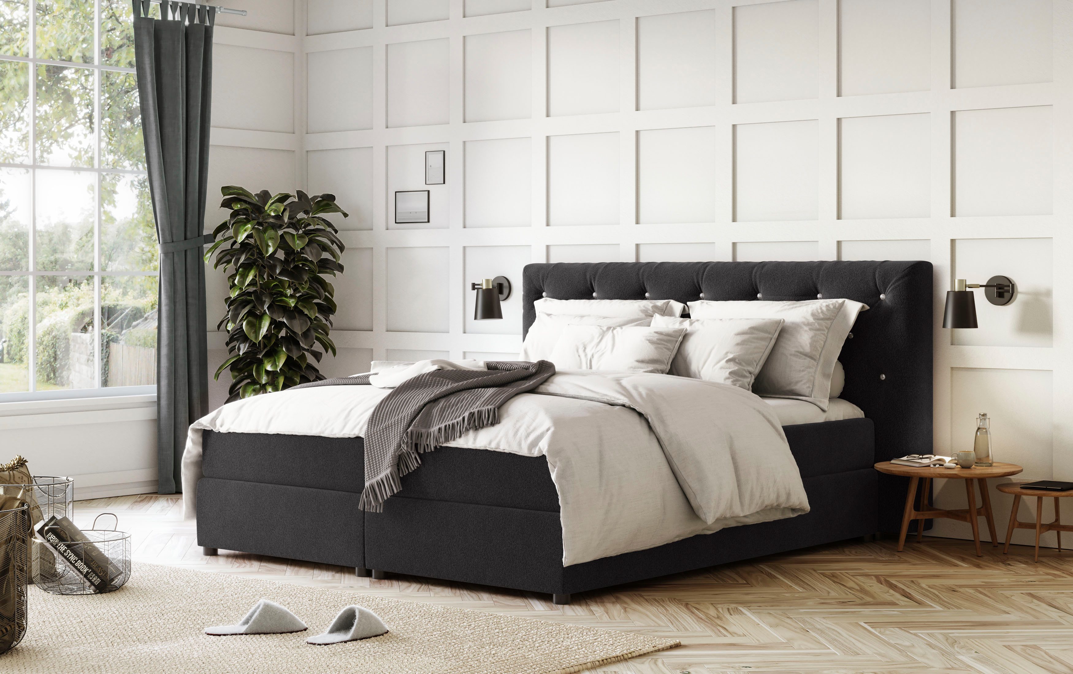 COTTA Boxspringbett Castle, mit Strasssteinen im günstig online kaufen