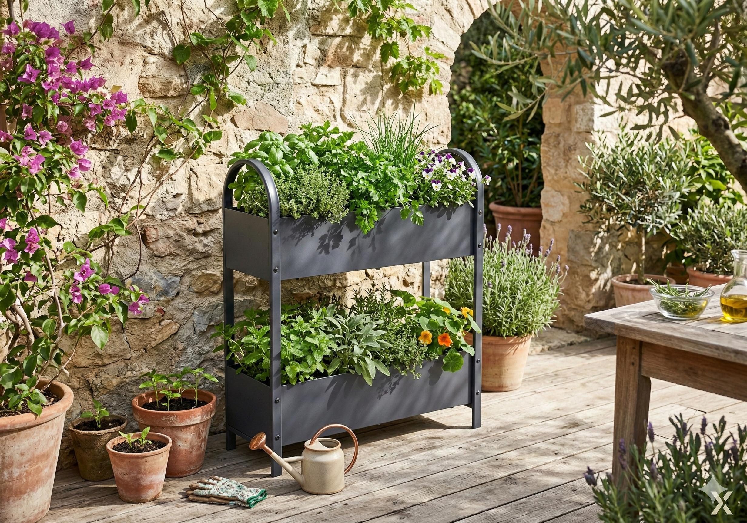 Garden Pleasure Kräuterbeet Etagen Hochbeet TULIPIA aus Metall in Anthrazit von Garden Pleasure – Bild 2 von 2