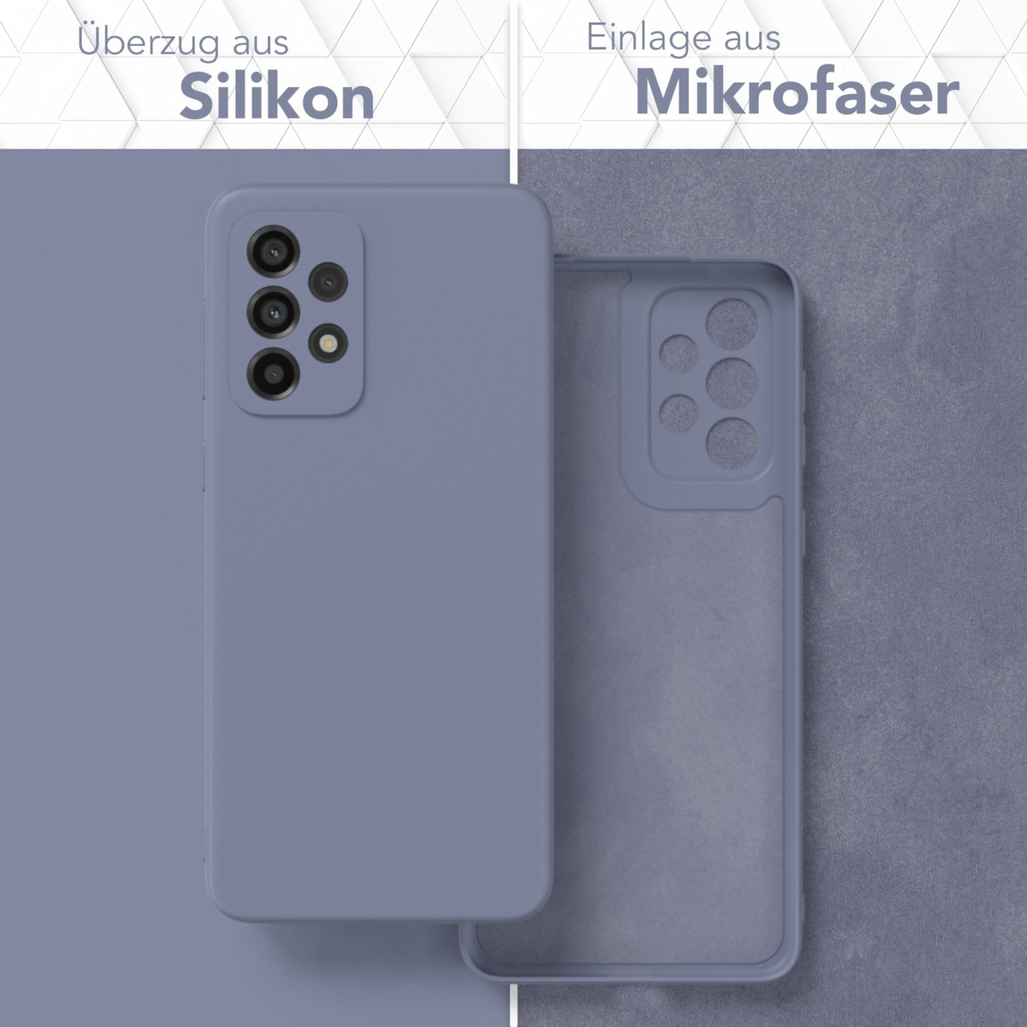 EAZY CASE Handyhülle für Samsung Galaxy A33 5G Hülle Silikon 6,4 Zoll, Silikon Schutzhülle mit Kameraschutz Matt Back Cover Soft Eis Blau