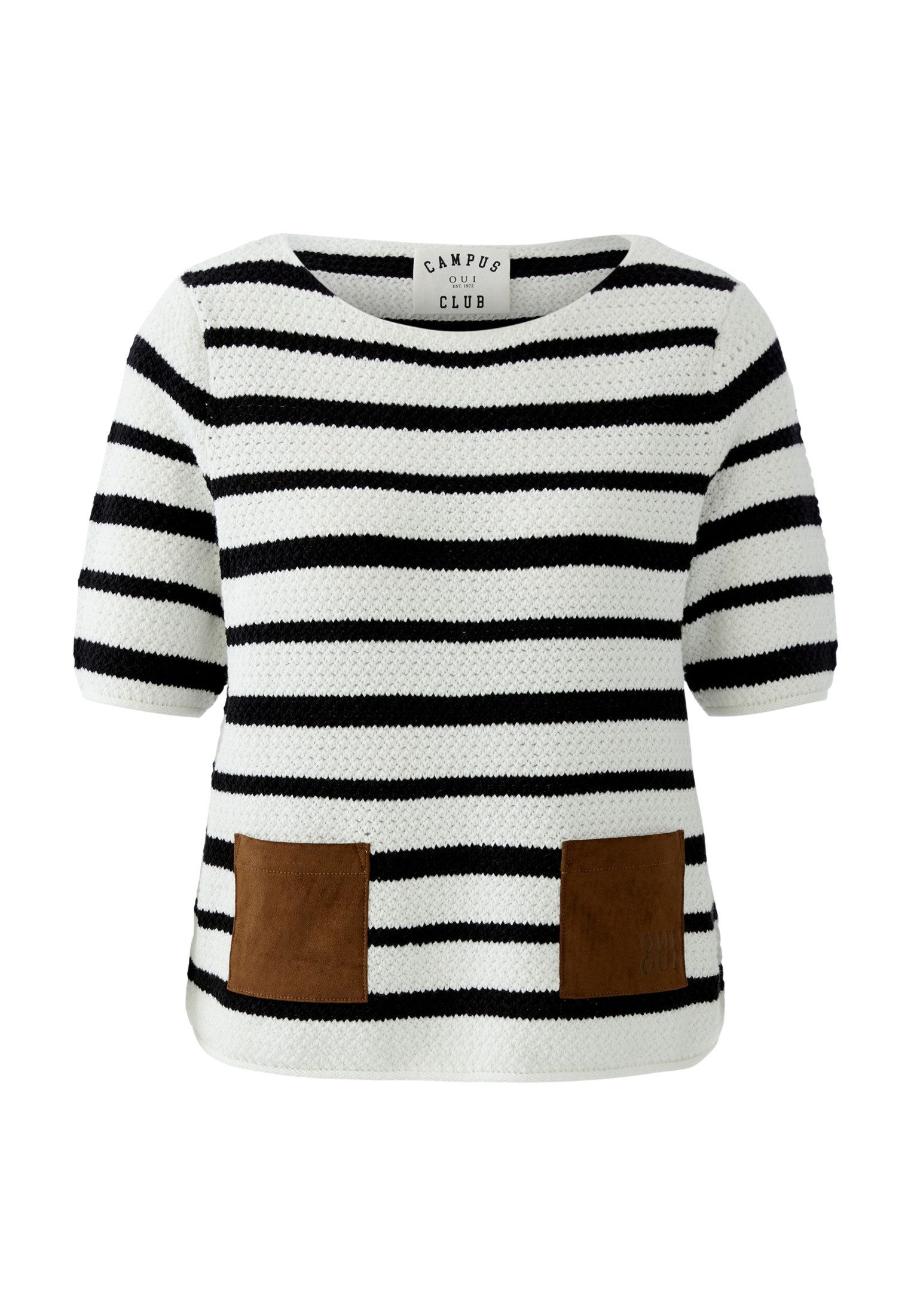 Oui Rundhalspullover Pullover