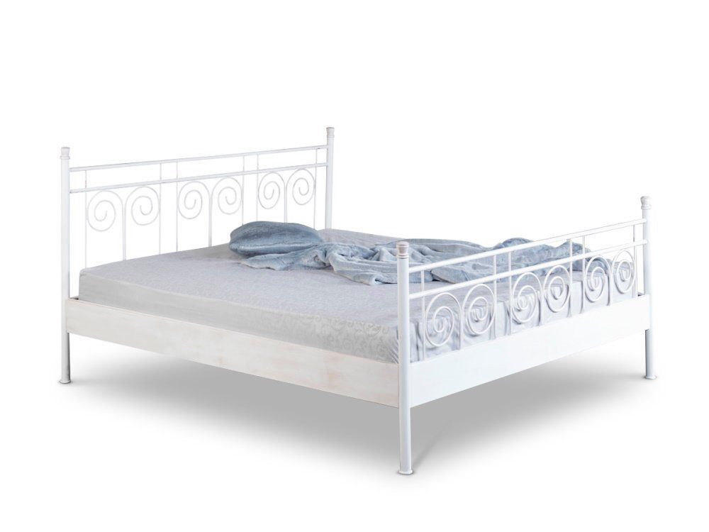 BedBox Metallbett "Sara" mit einem aufwendig gestaltetem Kopfteil und Fußteil, stabil und langlebig