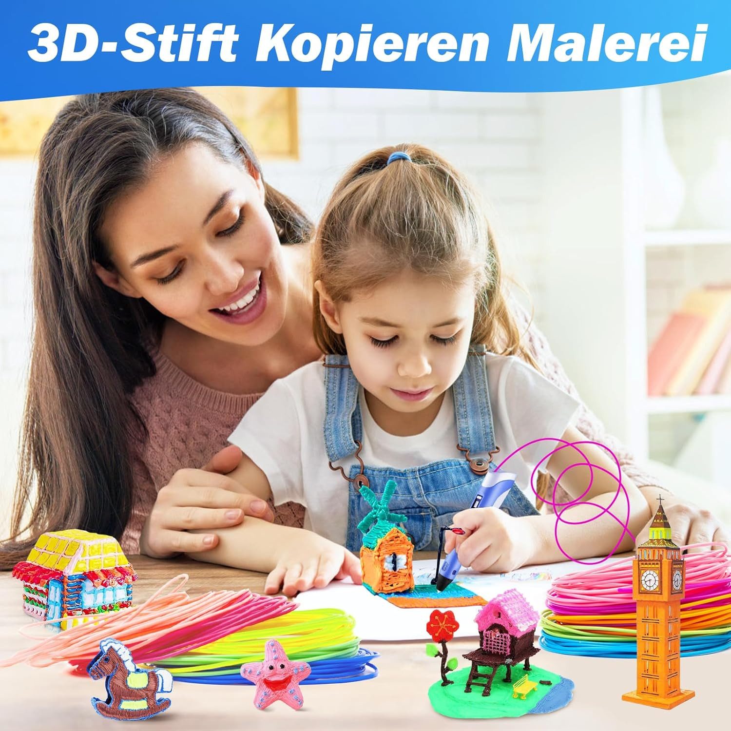 ANYSUN 3D-Drucker-Stift Filament PCL 5 Meter x 20 zufällige Farben