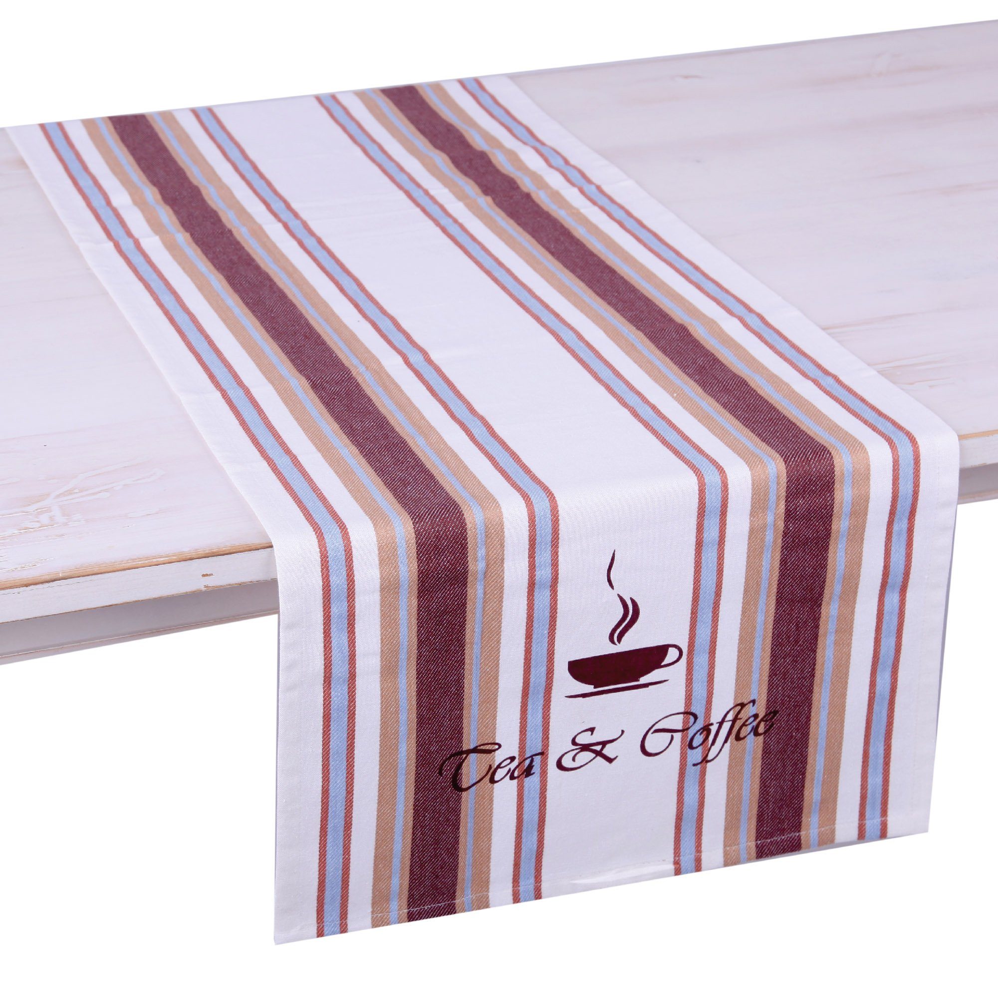 Tischbänder -2 06579 Tischdecken Tischdeko Baumwolldecken 1-tlg, Bestlivings Mitteldecken tlg), (Set Tischläufer - Braun