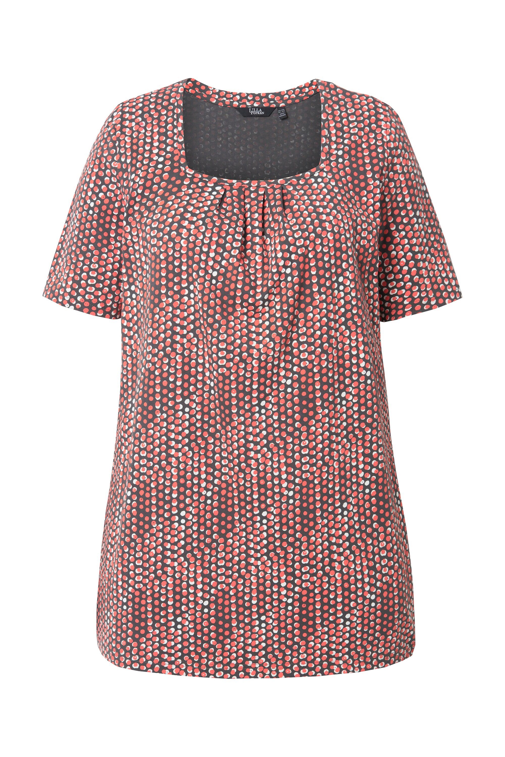 Ulla Popken Longshirt Longshirt Punkte A-Linie Carree-Ausschnitt Halbarm günstig online kaufen