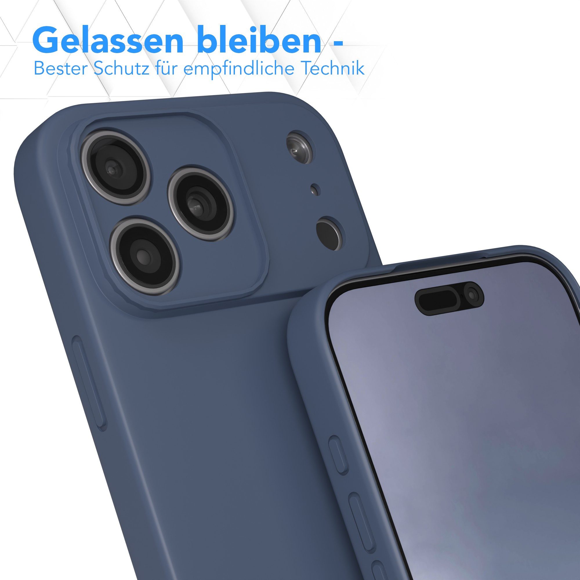 EAZY CASE Handyhülle für Apple iPhone 17 Pro Max Hülle Silikon 6,9 Zoll, Handy Softcase mattierte Silikonhülle Back Cover Soft Blau / Petrol – Bild 4 von 5