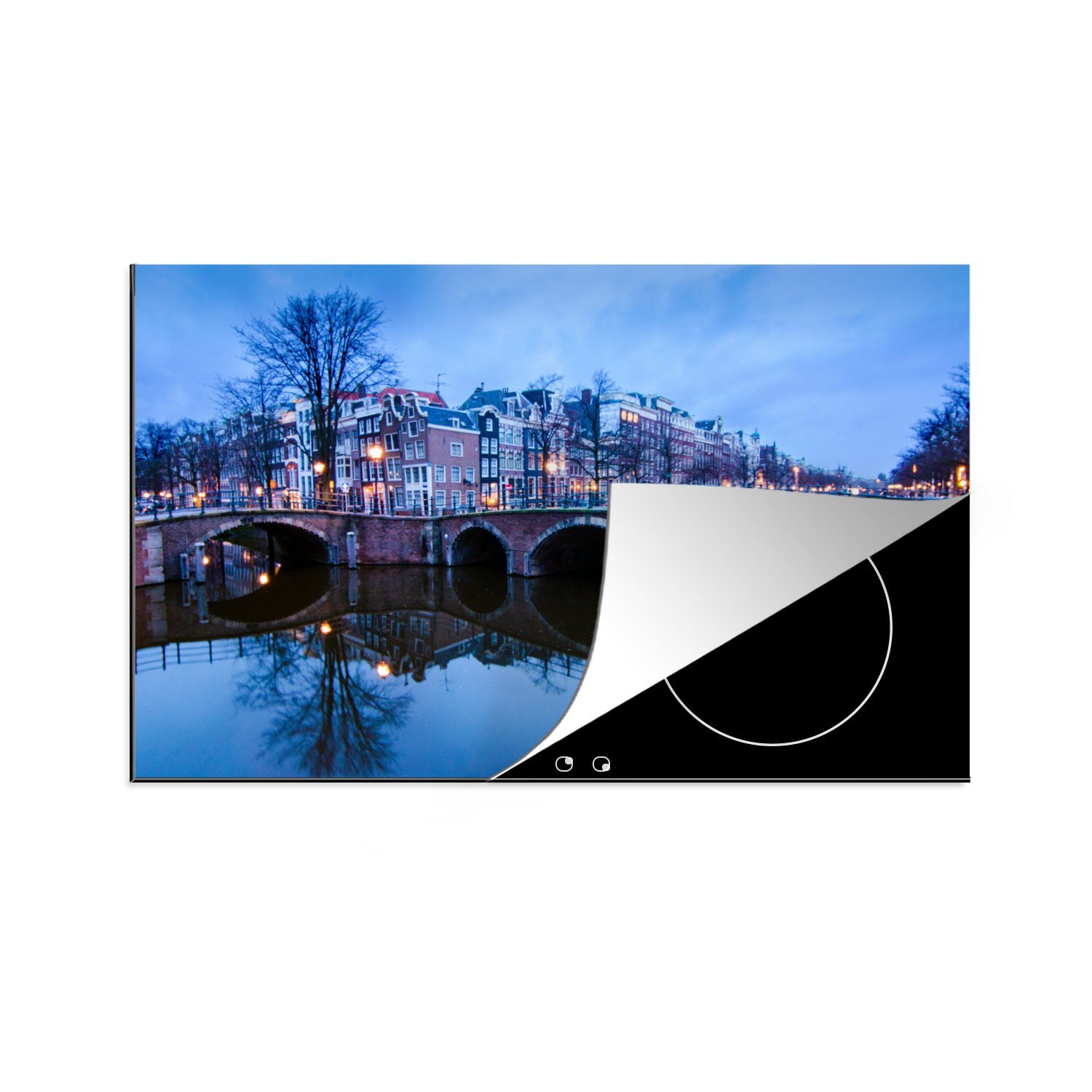 cm, die Wasser, - tlg), Herdblende-/Abdeckplatte Ceranfeldabdeckung Amsterdam - (1 Induktionskochfeld Winter Schutz für 81x52 Vinyl, küche, MuchoWow