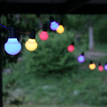 STAR TRADING LED-Lichterkette für Party Terrasse Balkon 20 bunte Kugeln 5,7m mit Haken pastelfarben, 20-flammig
