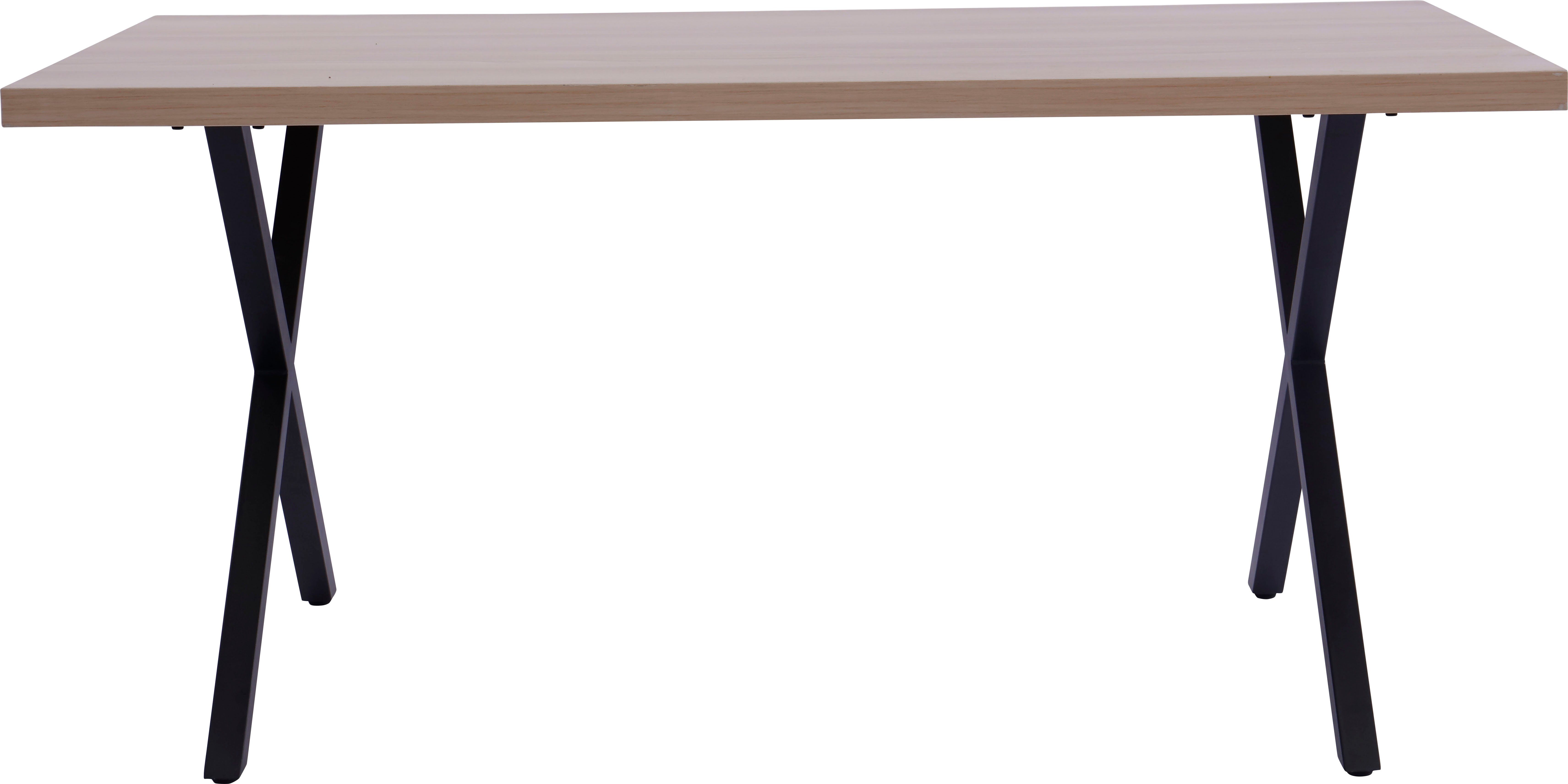 Homexperts Esstisch (1-St), Gestell aus Stahl X-form Schwarz, Rechteckig