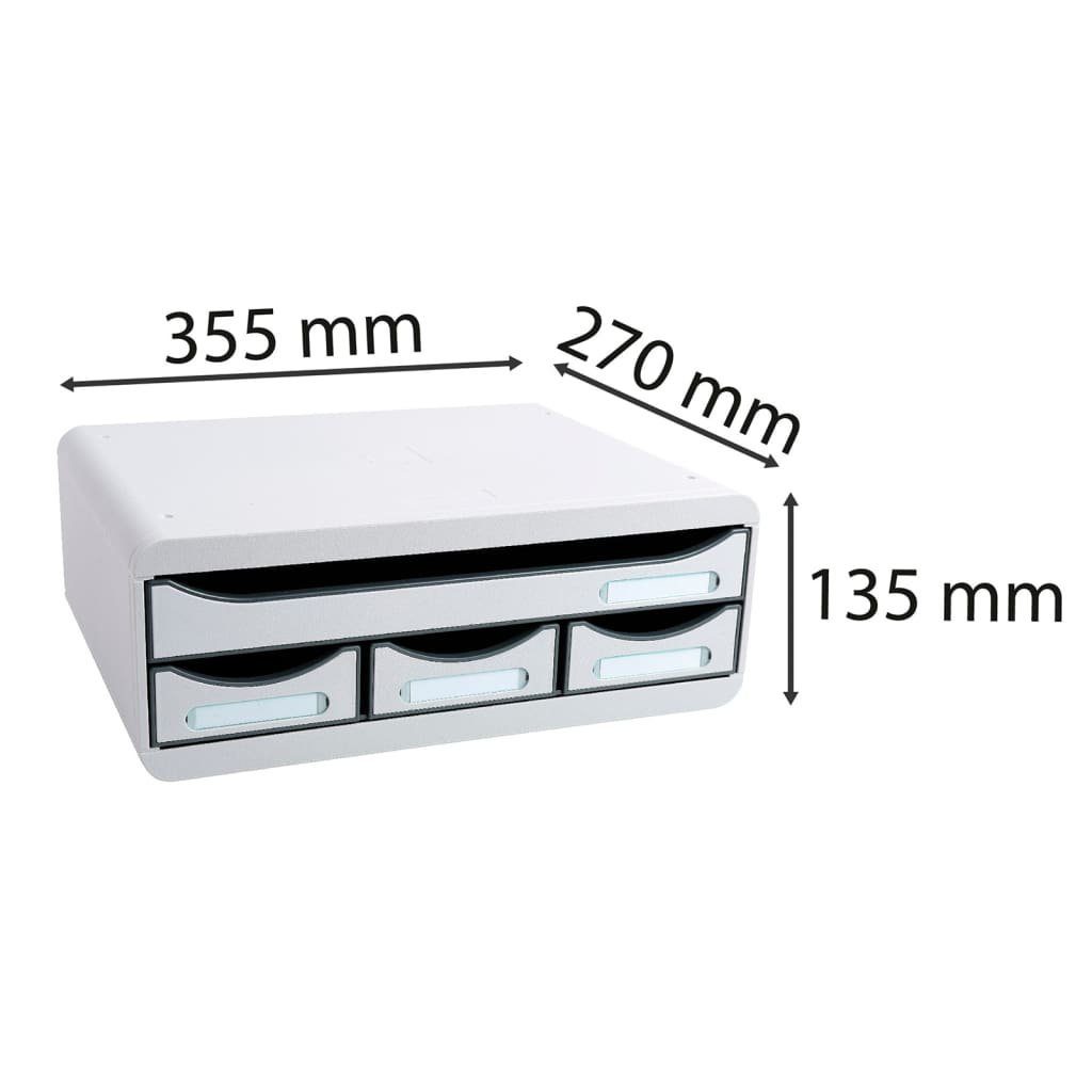4 EXACOMPTA Hellgrau Toolbox mit Desktop-Schubladen-Set Schubladen Schubladenbox