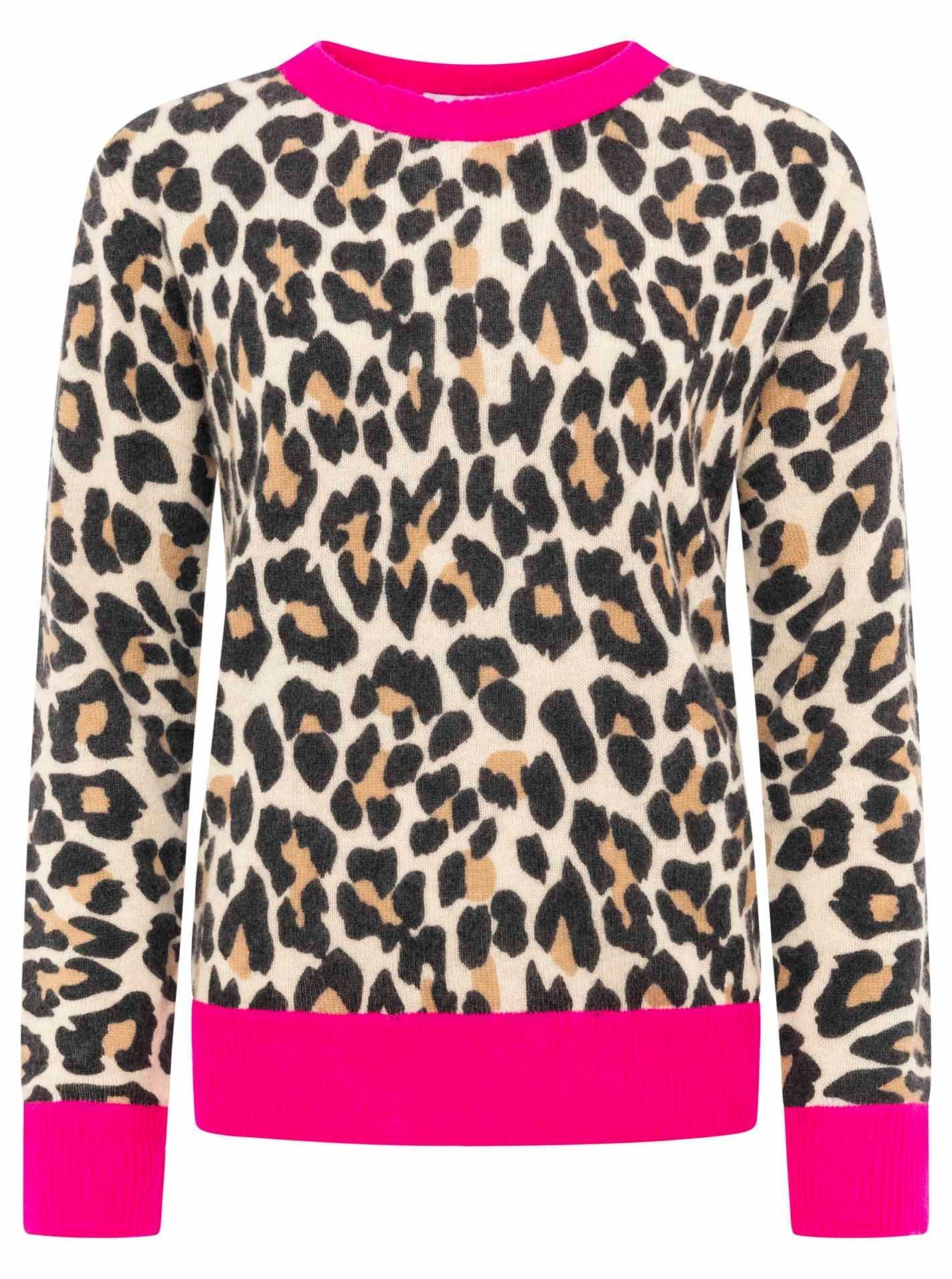 Zwillingsherz Kaschmirpullover Rundhalspullover Leo abgesetzte Kante