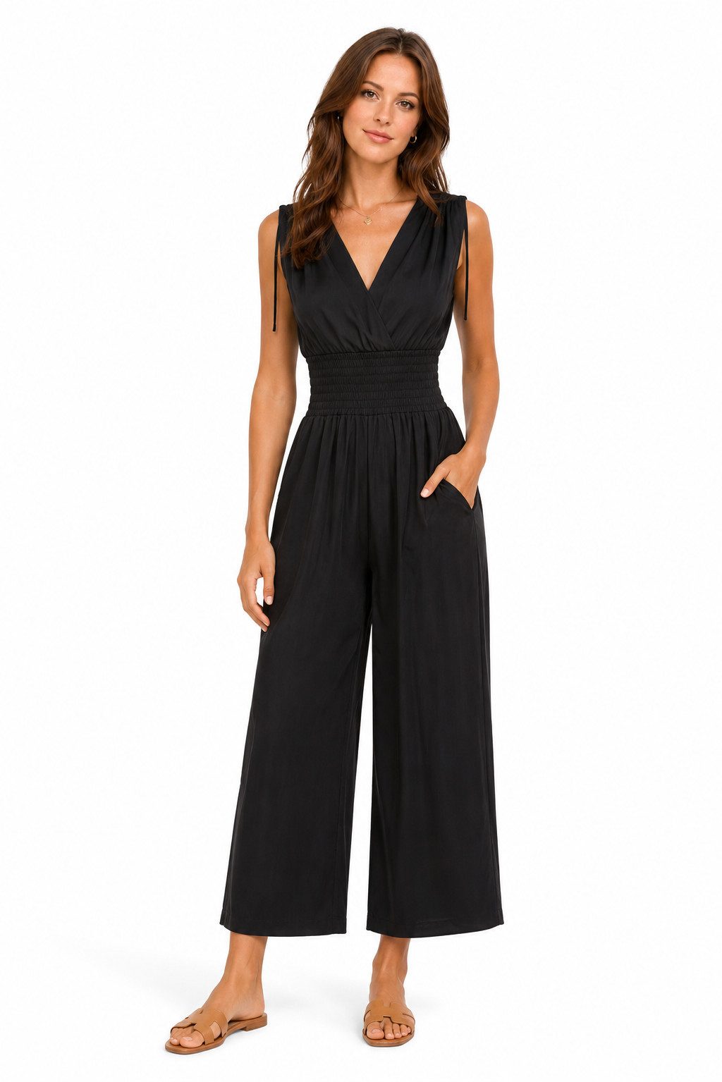 ITALY VIBES Jumpsuit - sommerlicher Overall mit Hosentaschen - Einteiler mit Smokbund