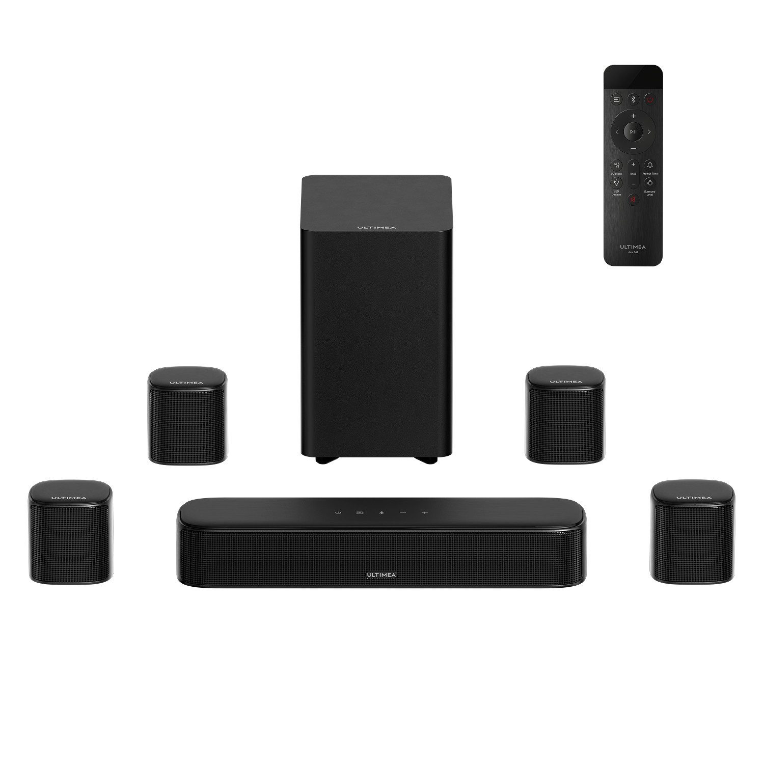 Ultimea Aura S4T 7.1 Soundsystem Surround Soundbar (HDMI, Bluetooth, 350 W, Soundbar für TV Geräte mit App Steuerung)