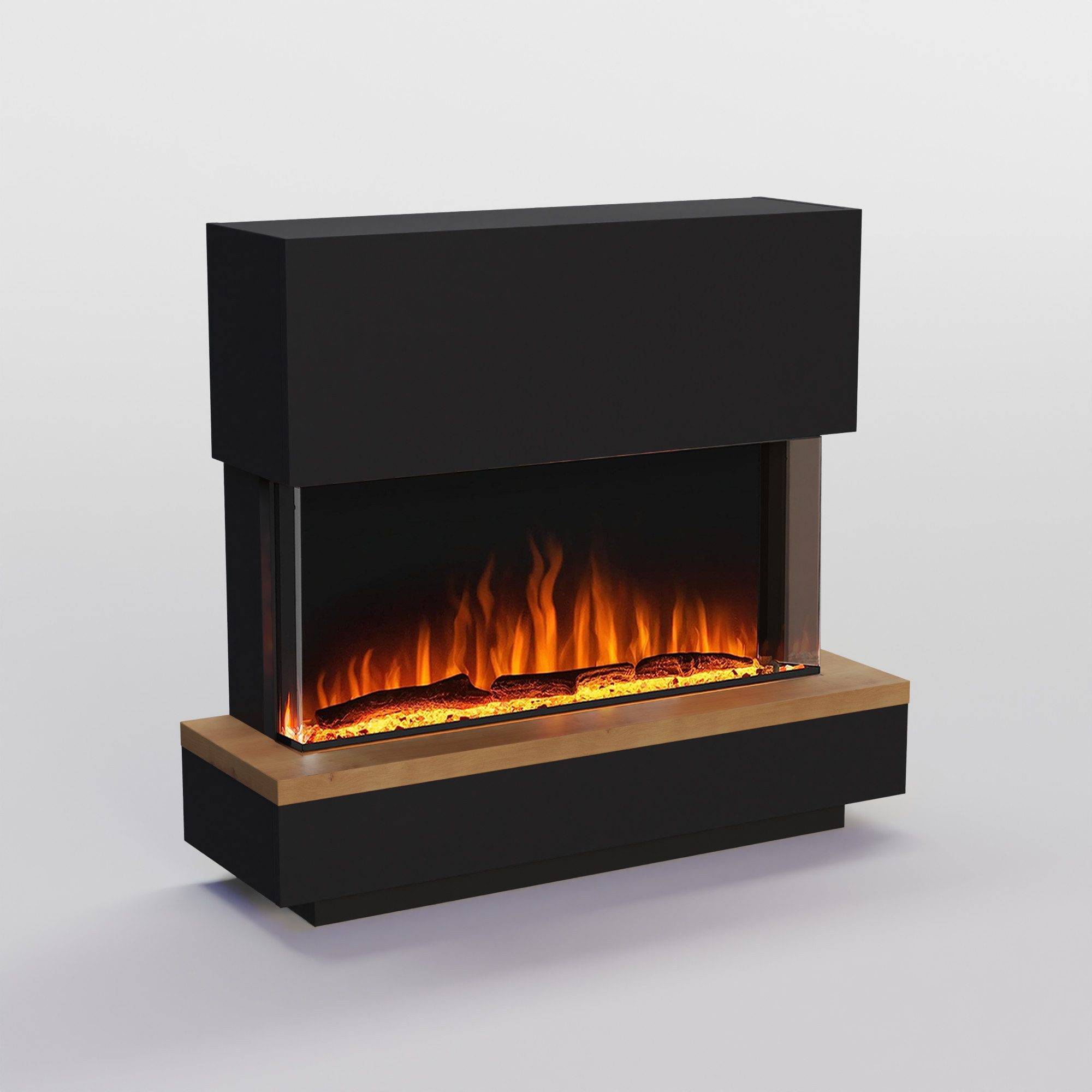 GARLIVO Elektrokamin Napoli, täuschend echte Flamme mit Heizung und Knistereffekt