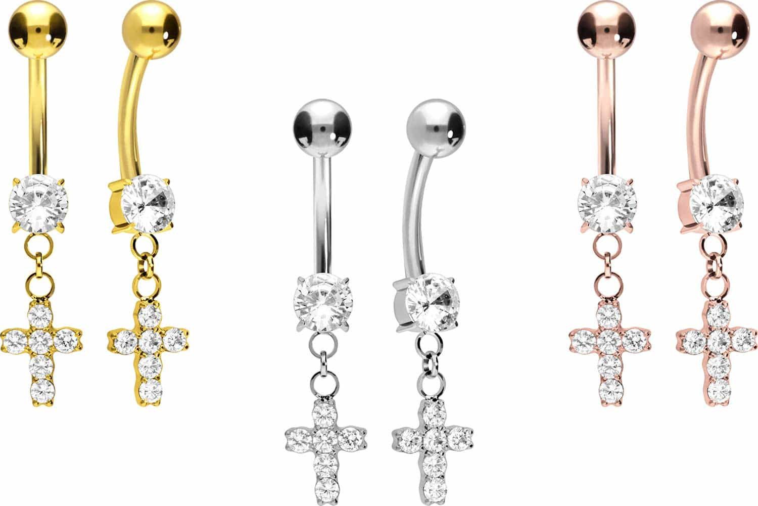 PIERCINGLINE Bauchnabelpiercing Titan Bananabell mit Innengewinde KRISTALLK günstig online kaufen