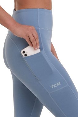 TCA Leggings TCA Damen Equilibrium Capri Leggings mit Seitentasche - Hellblau (1-tlg)
