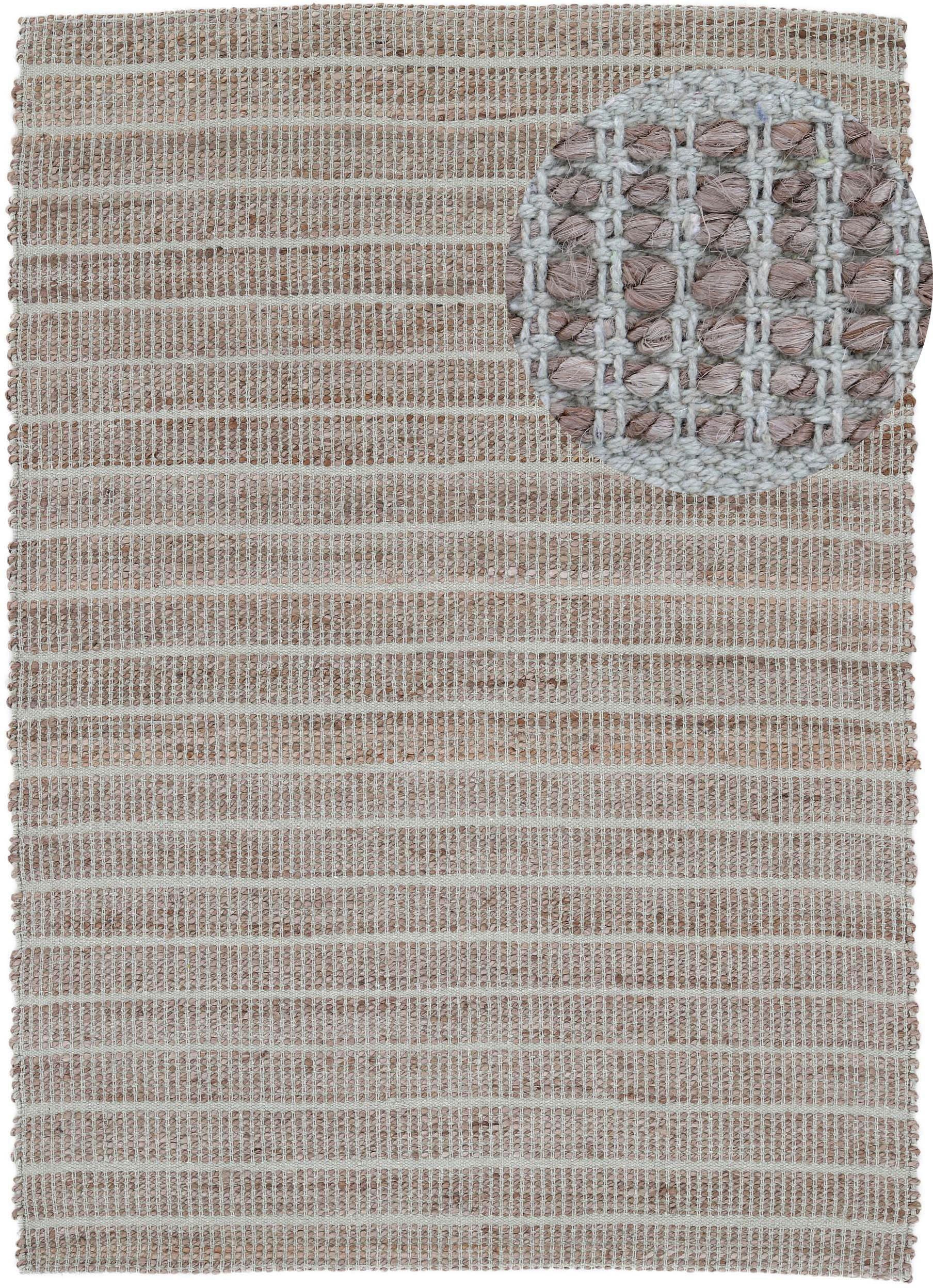 Teppich Lara, carpetfine, rechteckig, Höhe: 6 mm, Wendeteppich aus Jute/Baumwolle, Wohnzimmer