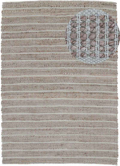 Teppich Lara, carpetfine, rechteckig, Höhe: 6 mm, Wendeteppich aus Jute/Baumwolle, Wohnzimmer