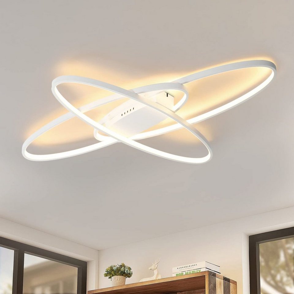Nettlife LED Deckenleuchte Dimmbar mit Fernbedienung Wohnzimmerlampe  Geometrisch, Dimmbar