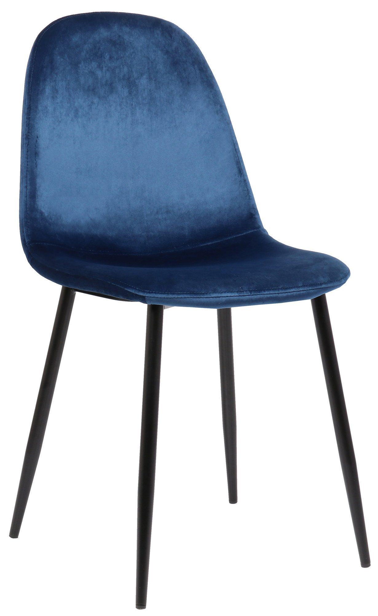 Naples hochwertig (Küchenstuhl Sitzfläche Konferenzstuhl Wohnzimmerstuhl - Esstischstuhl mit gepolsterter - - Samt Gestell: blau - - Metall schwarz Sitzfläche: TPFLiving Polsterstuhl), Esszimmerstuhl