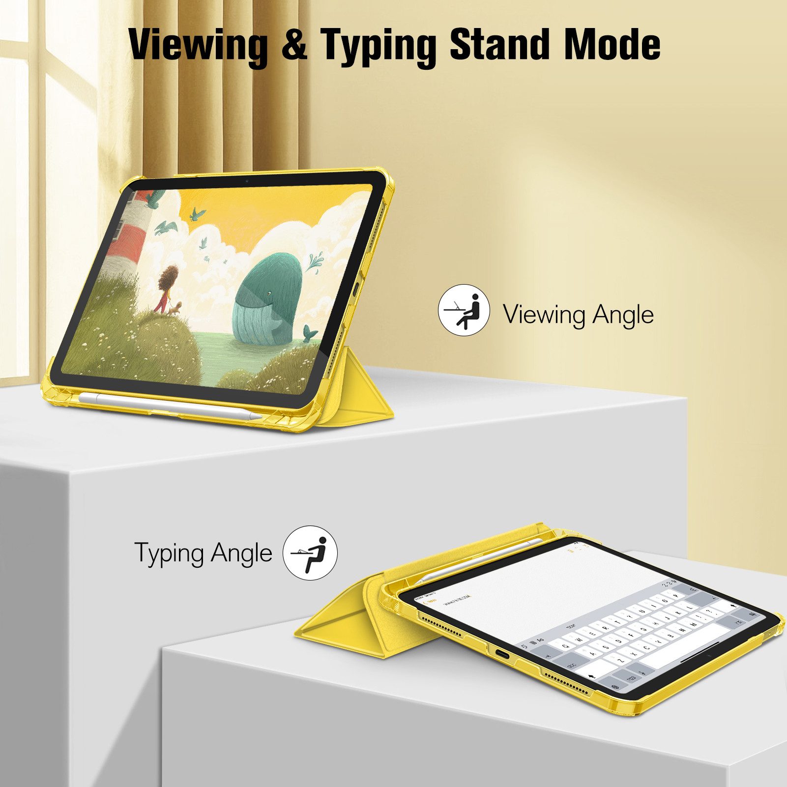 Fintie Tablet-Hülle für iPad 11 Generation 11‘’ 2025 (A16), iPad 10 Generation 10.9'' 2022, ultradünn, mit Stifthalter, transparenter Rückseite, Auto Schlaf/Wac – Bild 3 von 5