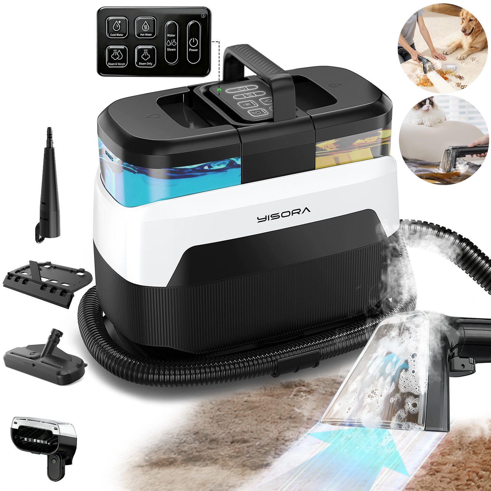 Teppichreinigungsgerät,Waschsauger,Teppichreiniger,Polsterreiniger Gerät mit Dampferhitzung