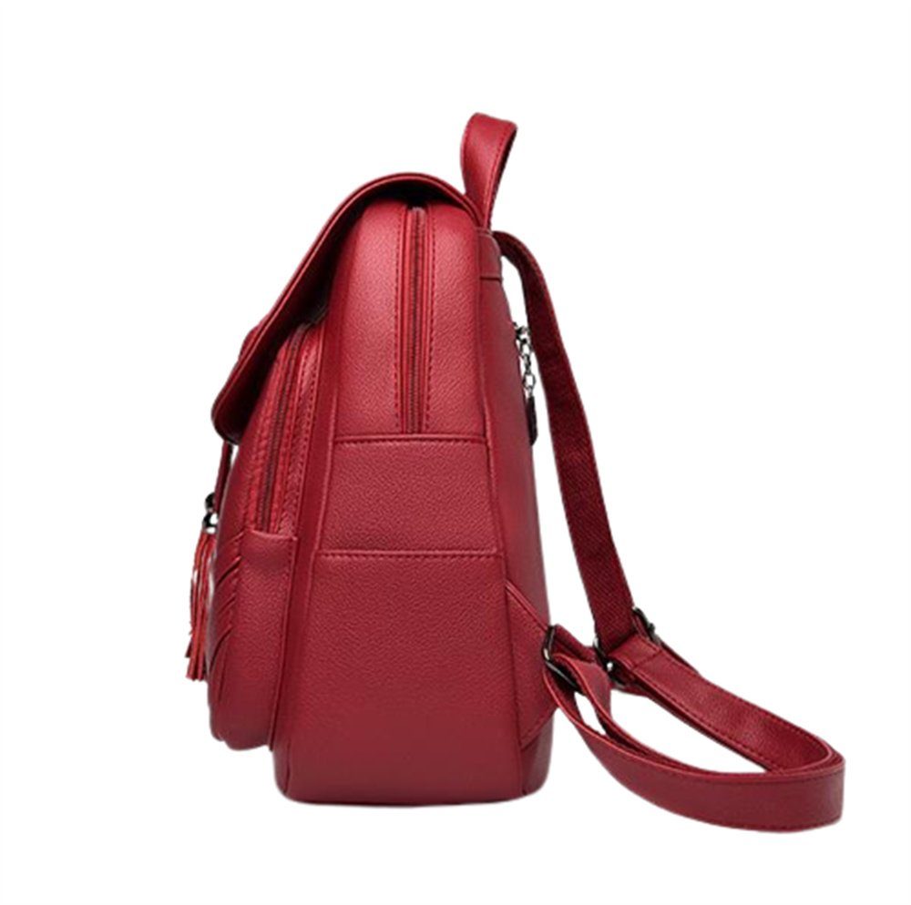 Large Shoulder Rot Backpack Travel Fashion Bag, Rouemi Capacity Freizeitrucksack Tassel