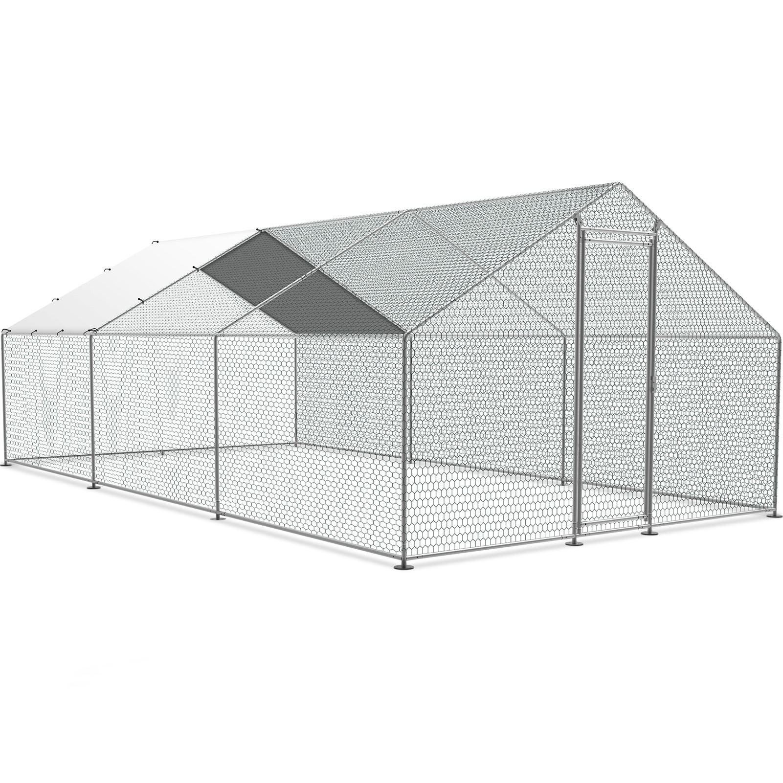 cocosity Hühnerstall Begehbarer Hühnerstall für Hühnerkäfige/Geflügelkäfige im Hinterhof, Mit wasserdichter und UV-beständiger Abdeckung, Stahlrohrrahmen