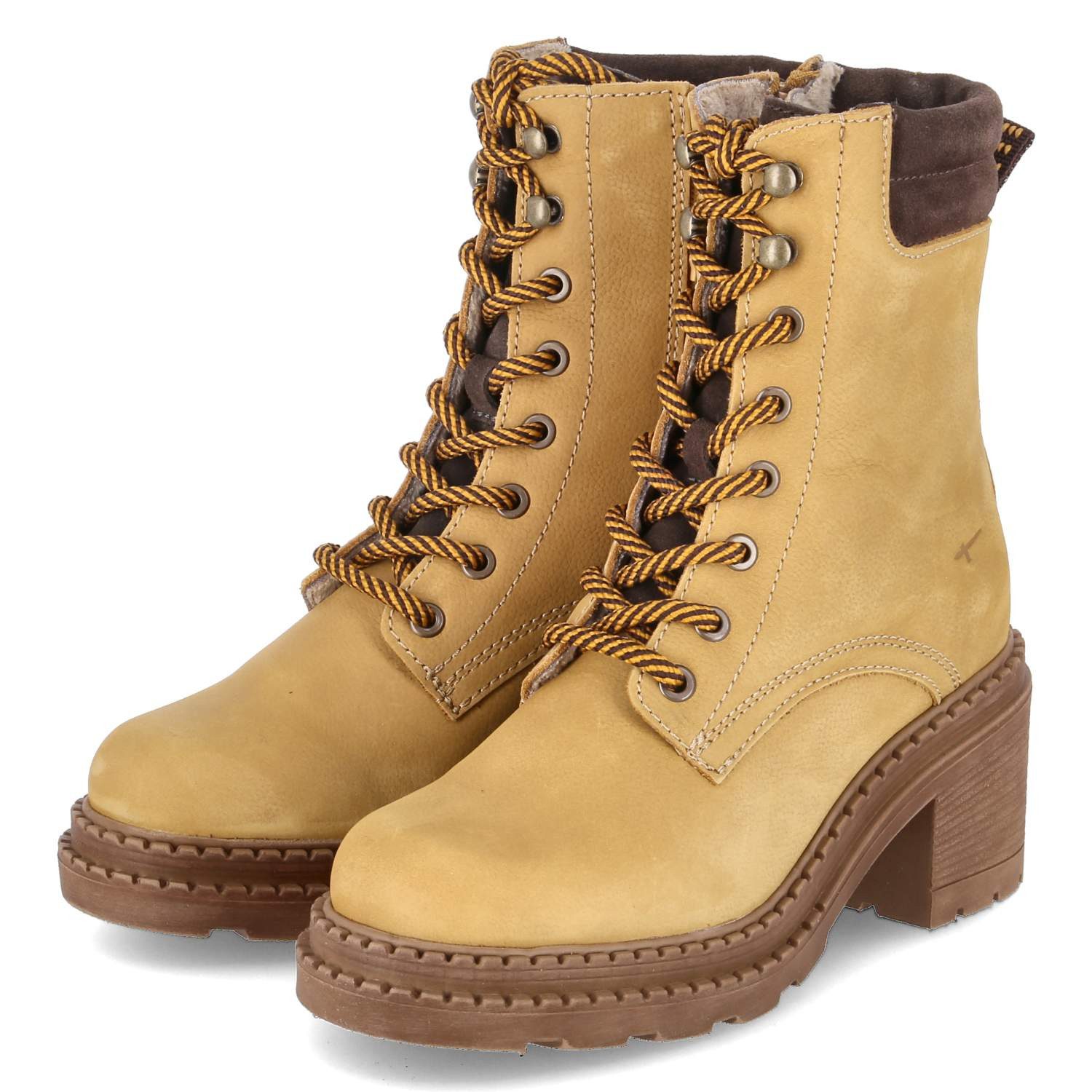 Tamaris Tamaris 1-25294-45/610 Damen Leder gelb Schnürstiefel günstig online kaufen