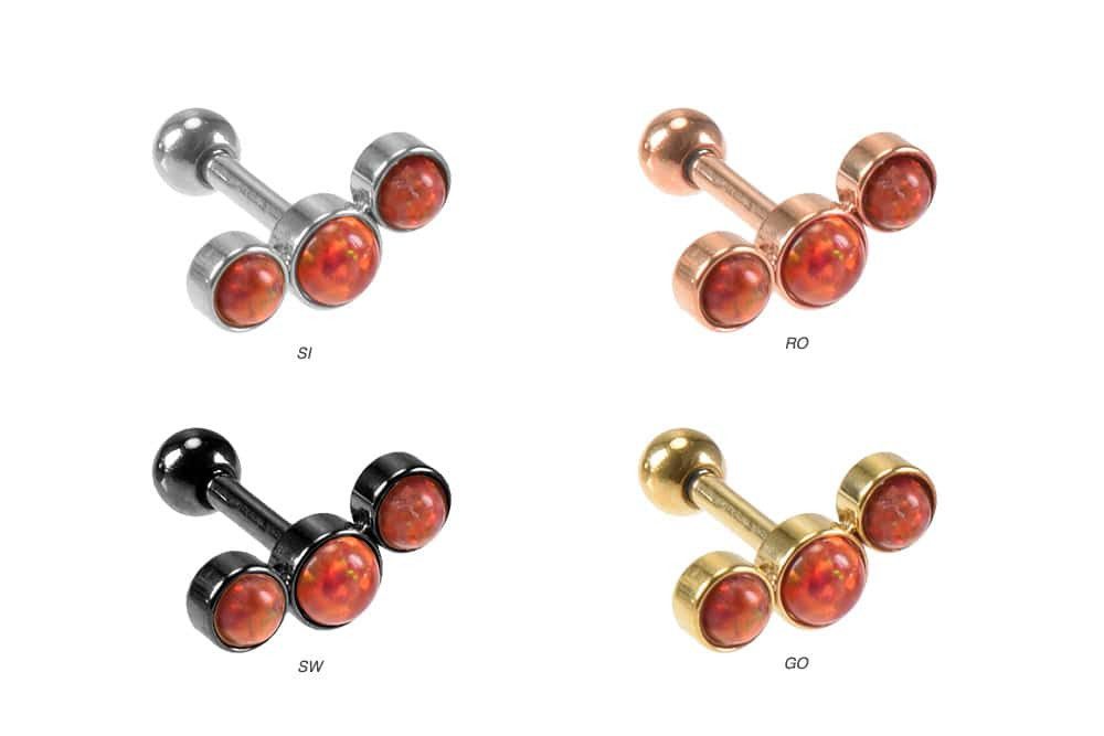 PIERCINGLINE Single-Ohrstecker Chirurgenstahl Ohrpiercing 3 SYNTHETISCHE günstig online kaufen