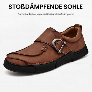 Daisred Herren Loafers Flache Schuhe Lederschuhe Walkingschuh