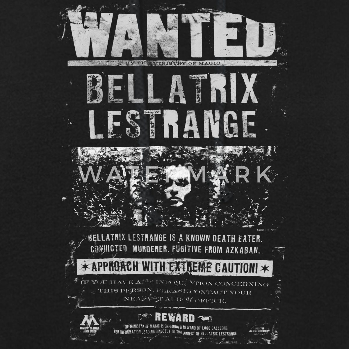 Spreadshirt Hoodie Harry Potter Bellatrix Lestrange Wanted Damen Hoodie (1-tlg)