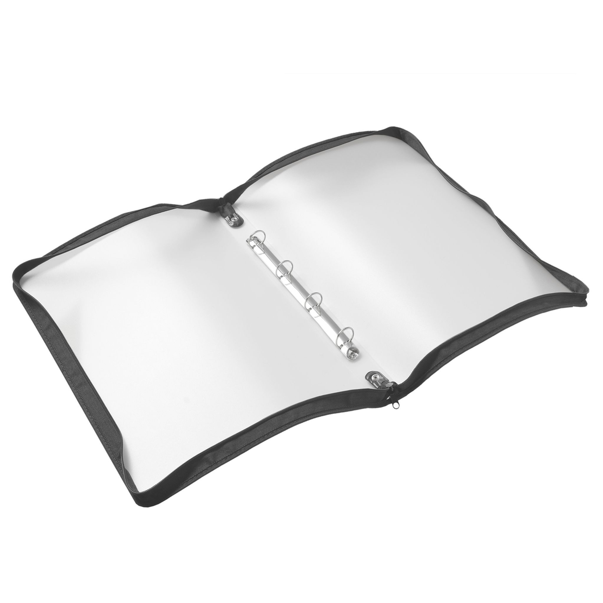 FOLDERSYS Dokumententasche FSY Reißverschluss-Portfolio, A3, PP farblos transluzent, 4-Ring-