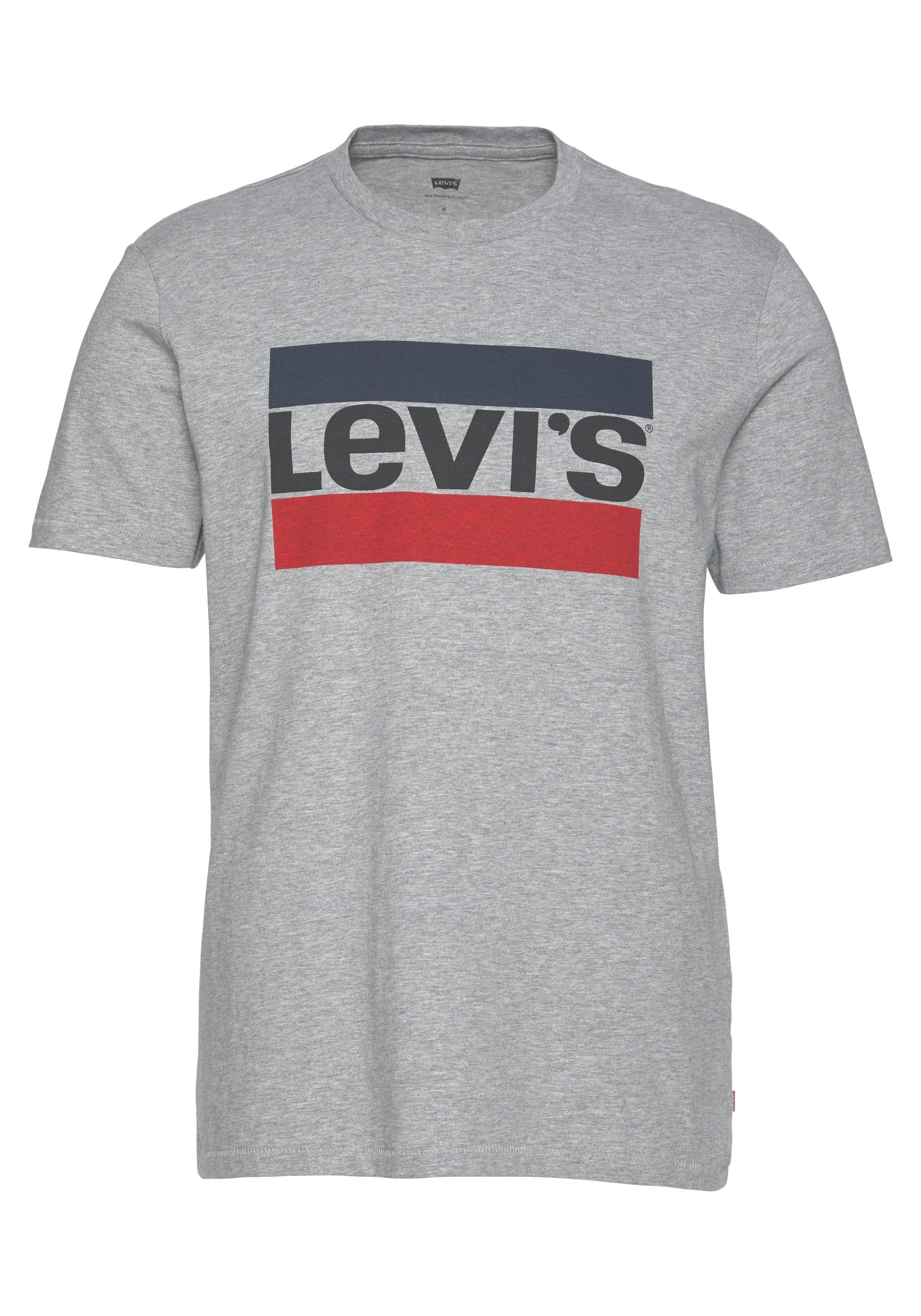 Levi's® T-Shirt mit htr midtone großem grey Logoprint