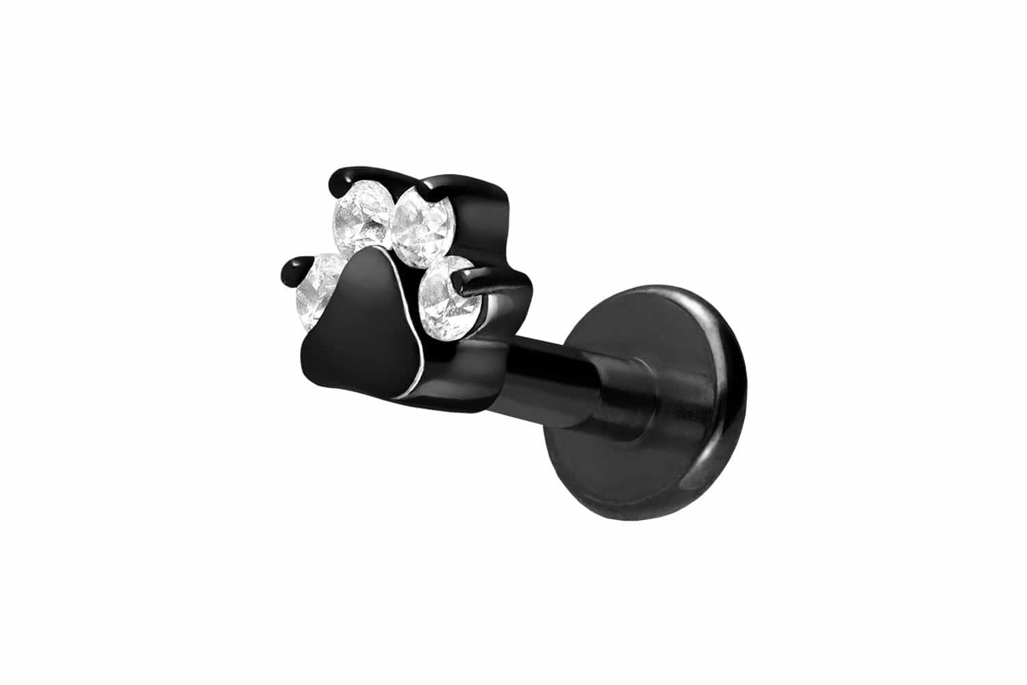 Piercing-Set Titan Labret mit Innengewinde KRISTALLPFOTE