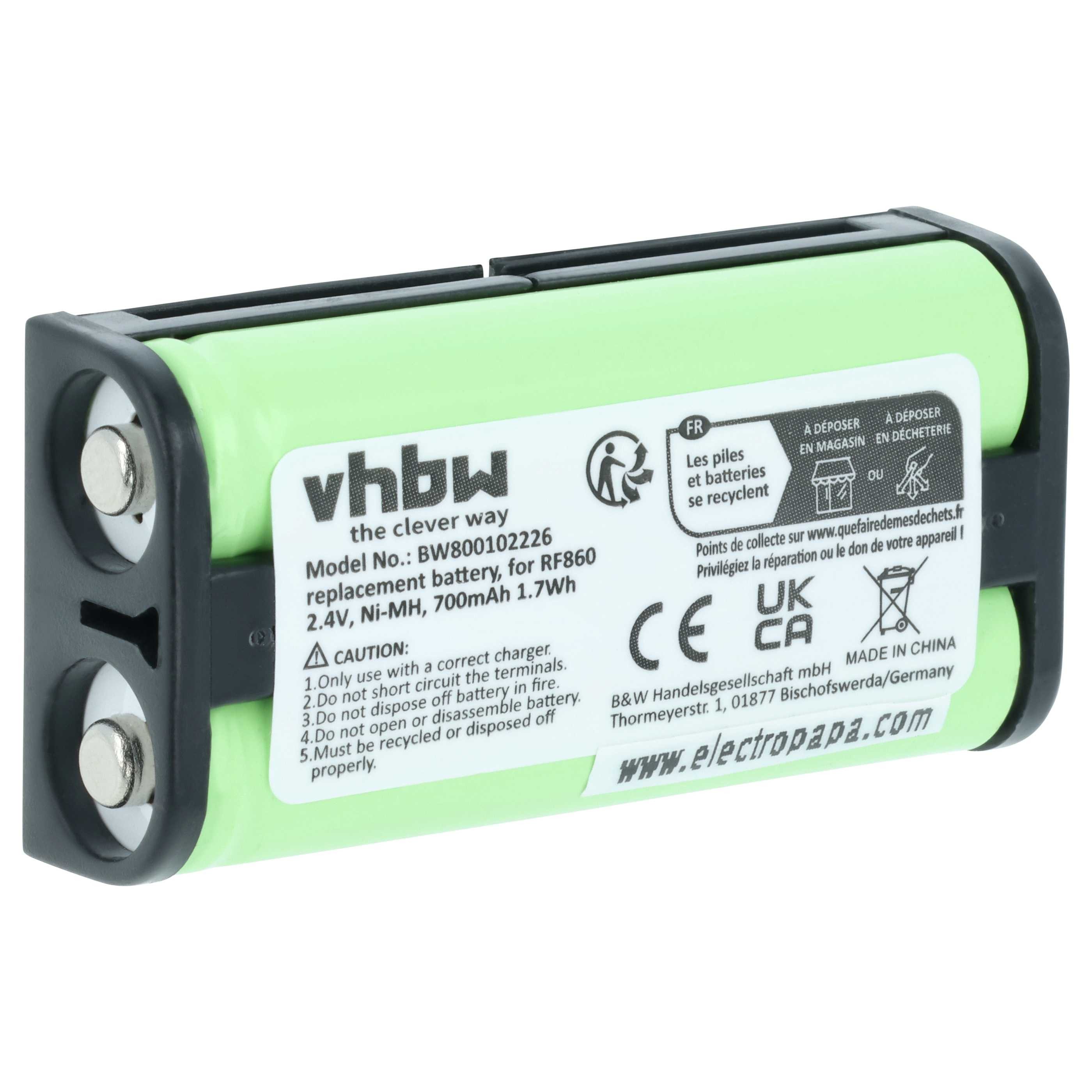 vhbw Akku Ersatz für Sony BP-HP550-11 für Kopfhörer / Mobilfunk (700 mAh, Akku Akku NiMH 700 mAh (2,4 V, 1 St), Leistungsfähiger Austausch-Akku für schnurlosen Kopfhörer, Headset