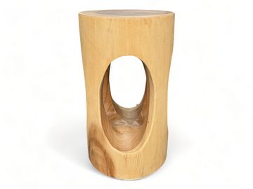 FaHome Beistelltisch Holzhocker Massiv Rund (50x30x30cm), Hocker Natur Beistelltisch Blumenhocker Massivholz