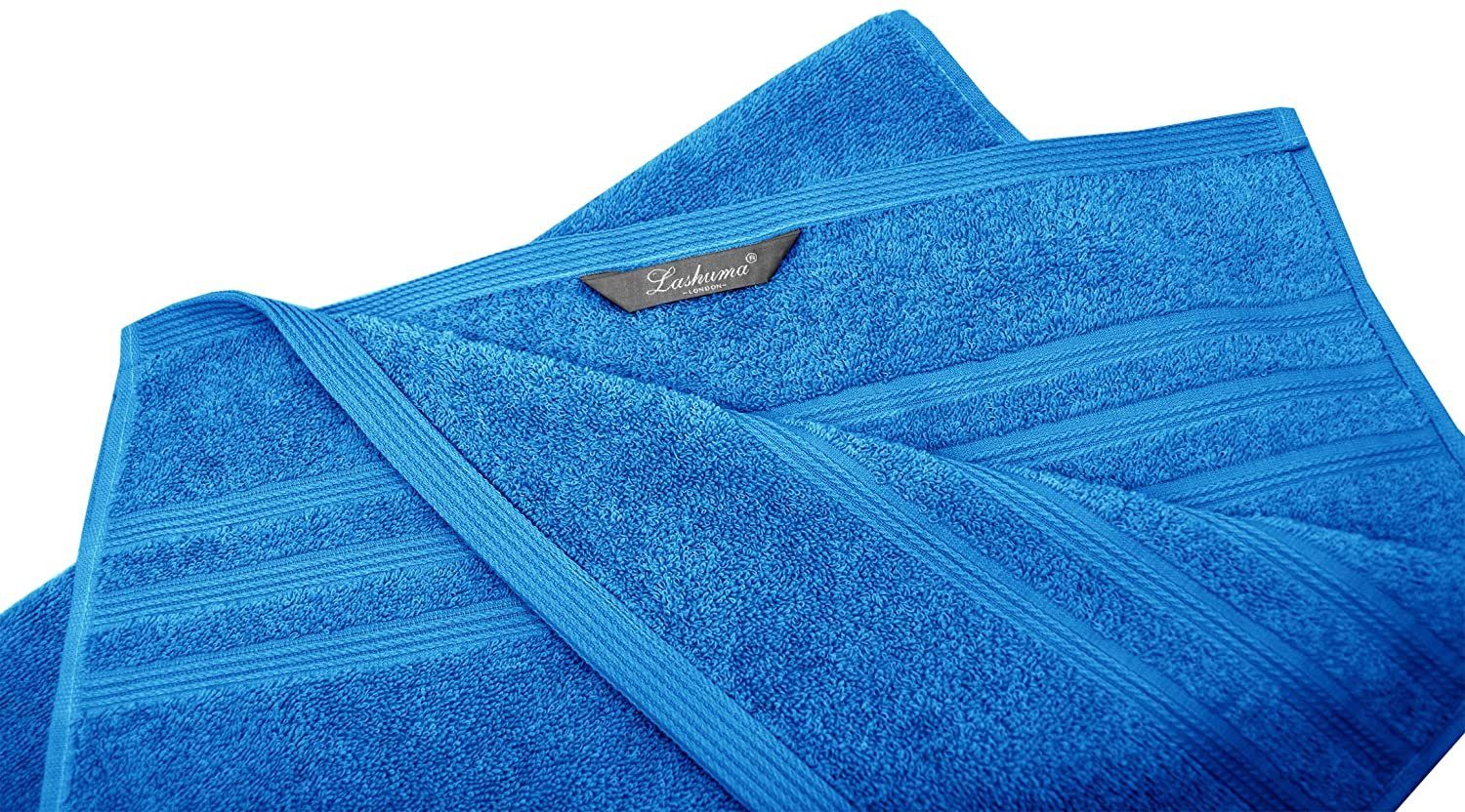 Blau Badetuch London, 85x220 cm, Wellness Lashuma lang Handtuch Capri Frottee (1-St), Saunatuch extra