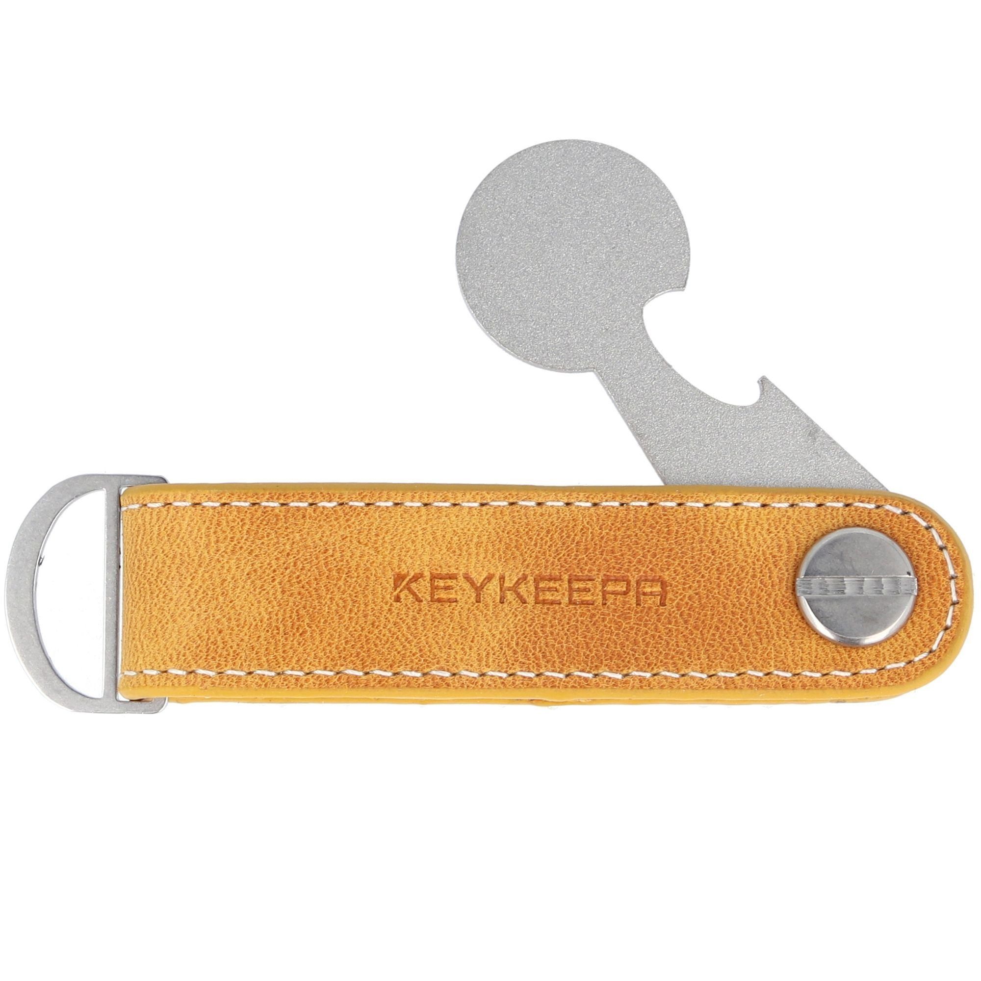 Keykeepa Schlüsseltasche Loop, Leder squash yellow