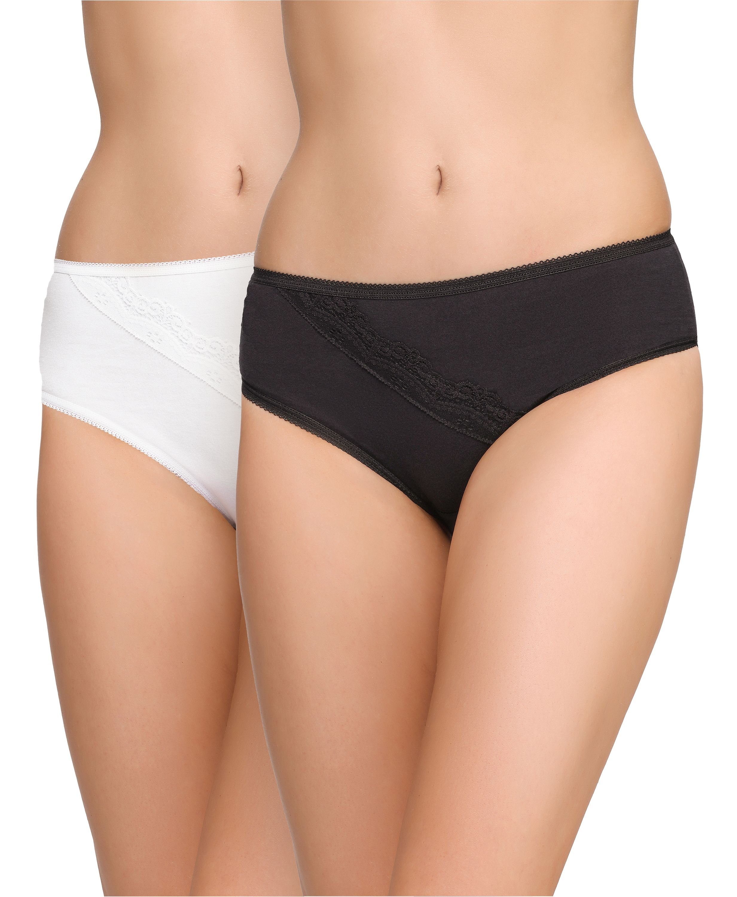 Schwarz/Weiß (2-St) Bellivalini (2Pack) Hüftslip