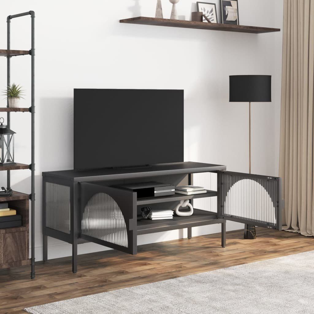 Wohnzimmer -105x35x50 TV-Kommode,Glas Stahl TV-Schrank TV-Schränke DOTMALL cm und