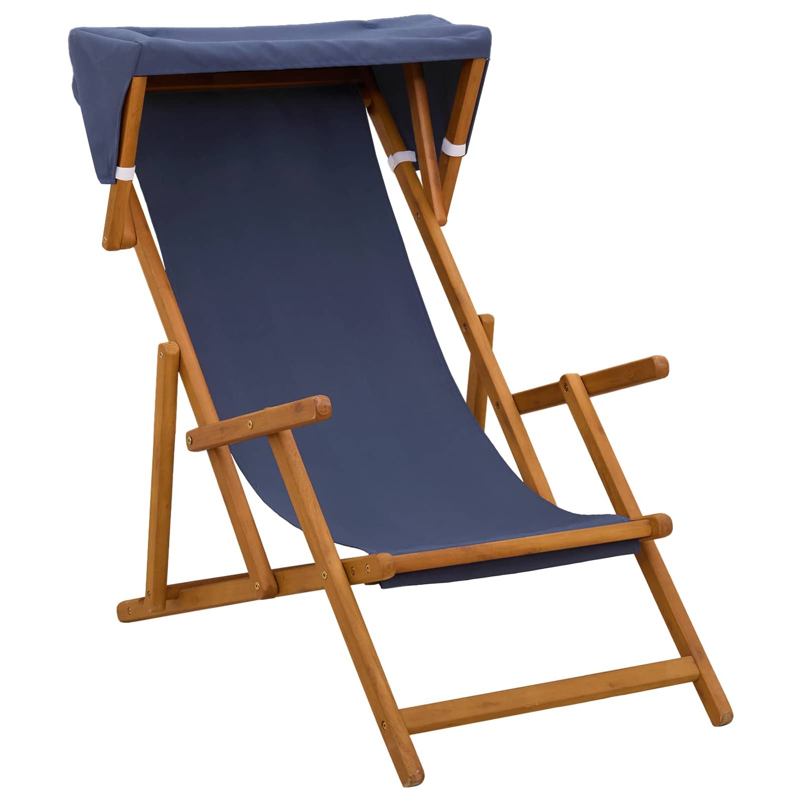 vidaXL Gartenlounge-Sessel 67,5 x 113 x 103 cm Liegestuhl 3 Position Massives Eukalyptus Holz Bla