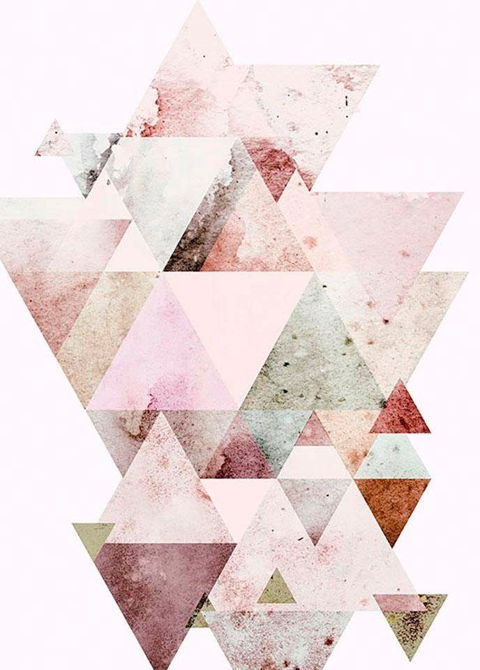 Triangles (1 Kunst Komar Red, Formen, Schlafzimmer, Poster St), Wohnzimmer Kinderzimmer,