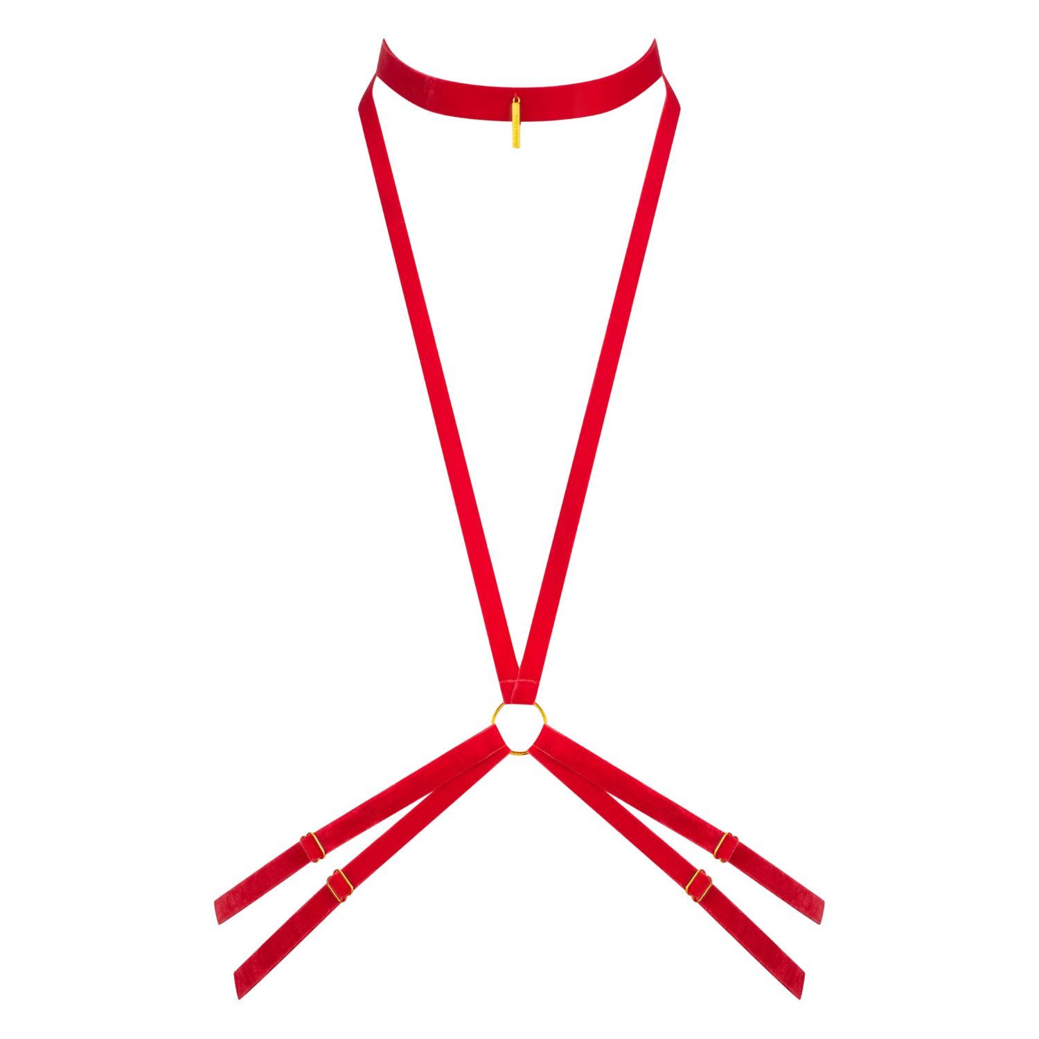 Maison Close Bandeautop Les Fetiches Harnisch Samt Halsband rot