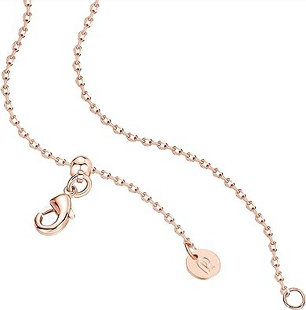 WaKuKa Charm-Kette Herz-Zirkon-Anhänger-Halskette, für romantische Roségold Frauen Halskette