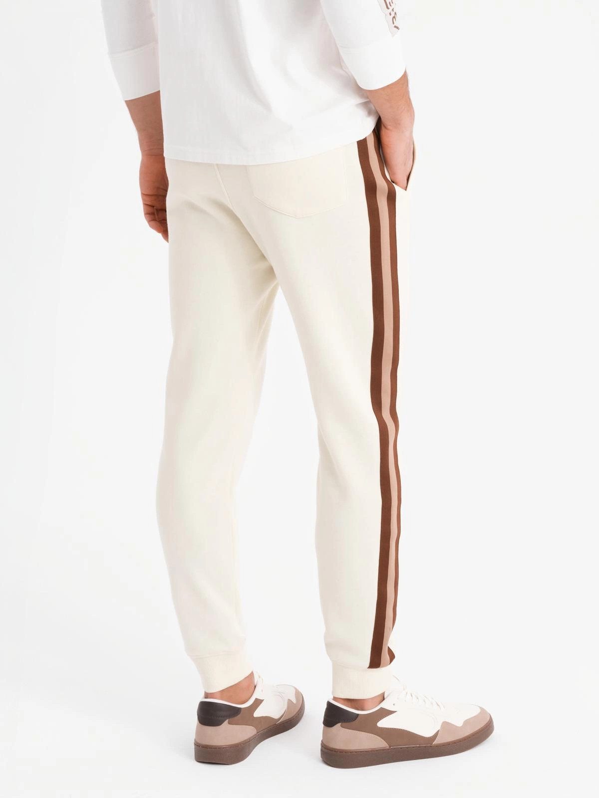 OMBRE Sweathose Sweatpants mit Paspeln und gerippten Beinen